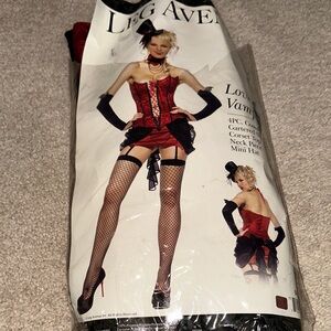 Leg Avenue Red and Black Vampire Corset Set